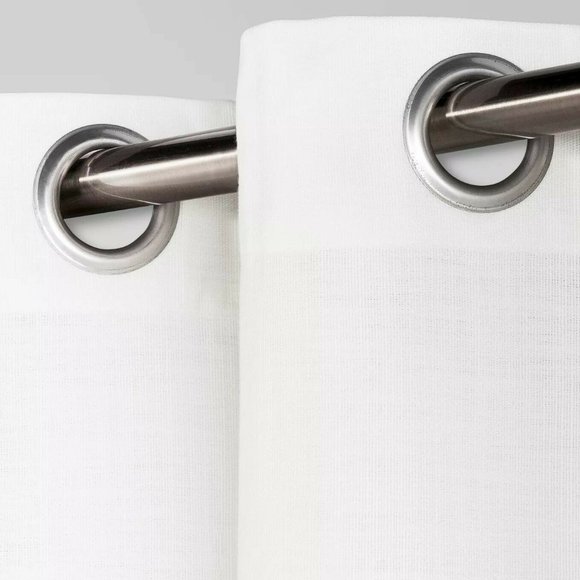 Pair of Natural Solid Light filtering Curtain Pane - Picture 2 of 2